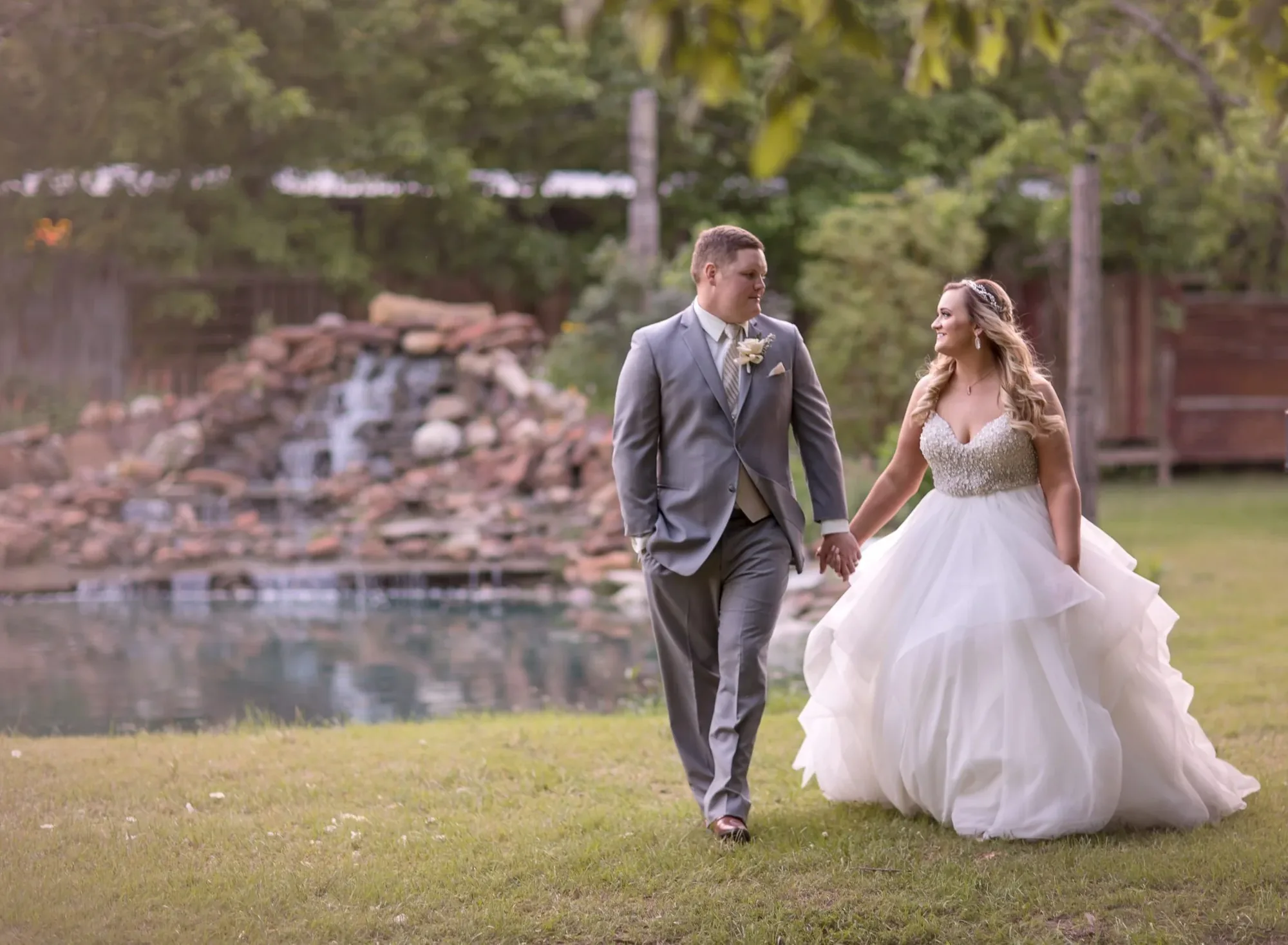 Couple portrait with veil in the breeze